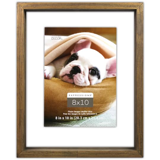 Expressions™ Brown Linear Wood Float Frame by Studio Décor